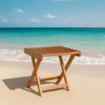 Βοηθητικό Τραπέζι Ξαπλώστρας Teak 45(Υ) x 40 x 40εκ.