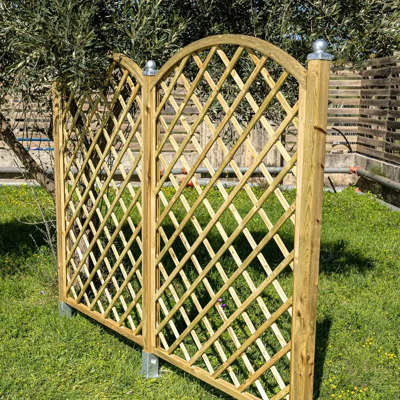 Ξύλινο Καφασωτό Διαγώνιο (μάτι 12x12) Αψίδα - 180 x 180εκ.