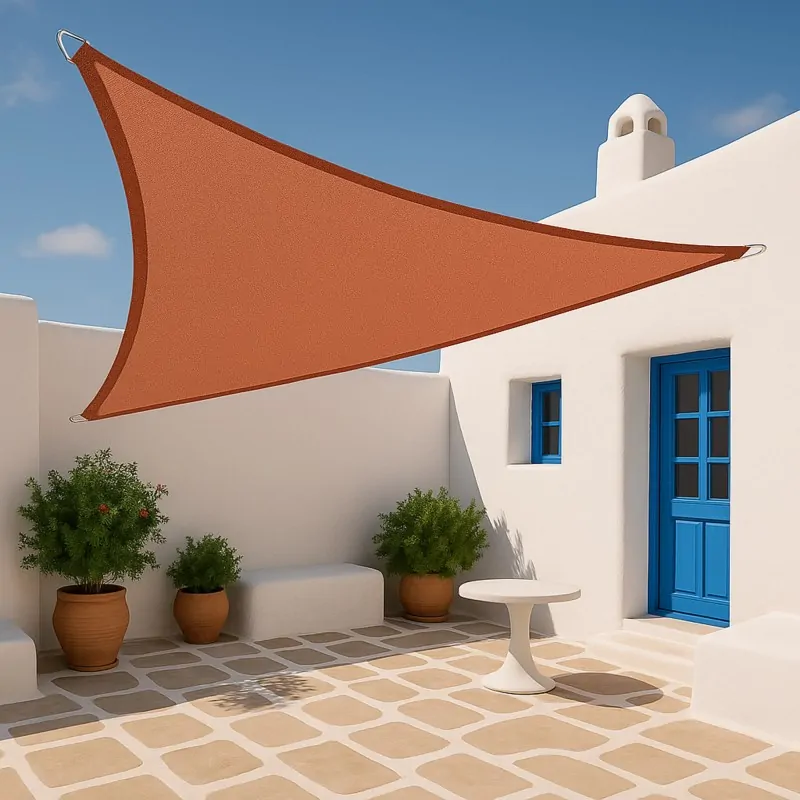 Πανί Σκίασης Τρίγωνο 280gsm Premium 5 x 5 x 5m Κεραμιδί