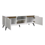 Έπιπλο τηλεόρασης Kemvio pakoworld  sonoma-λευκό 150x38x44εκ