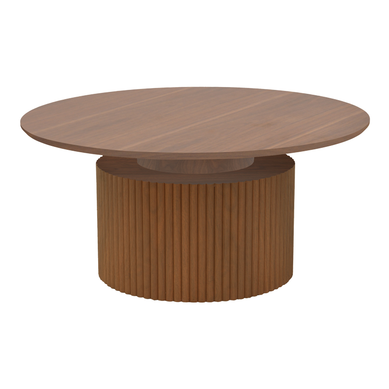 Τραπέζι σαλονιού Opols pakoworld mdf καρυδί Φ90x42εκ