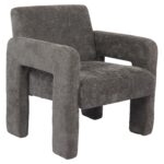 Πολυθρόνα ArteLibre VELORA Γκρι Ανοιχτό Ύφασμα/Ξύλο 75x68x69cm