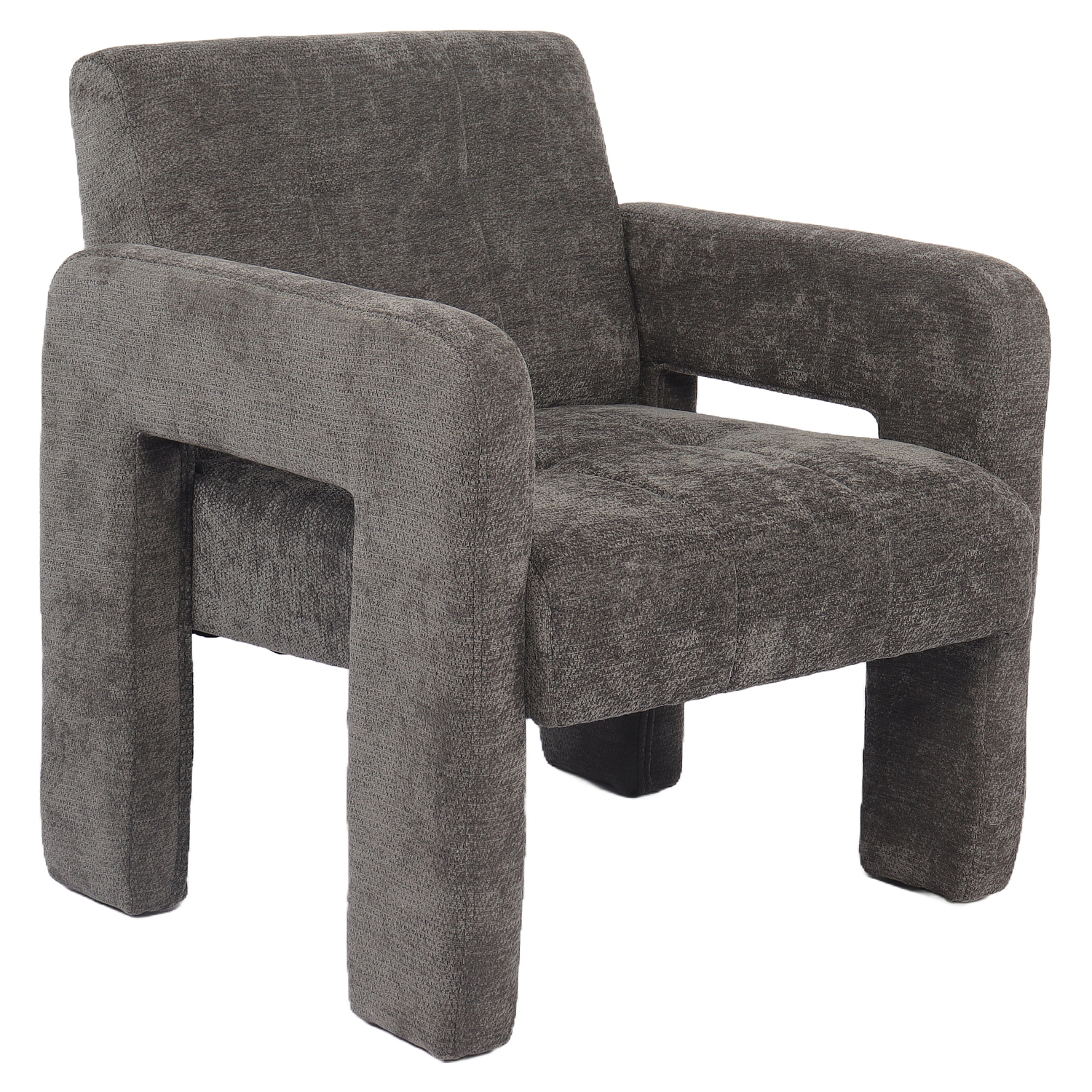 Πολυθρόνα ArteLibre VELORA Γκρι Ανοιχτό Ύφασμα/Ξύλο 75x68x69cm