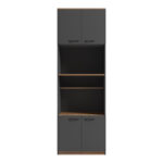 Ντουλάπα κουζίνας Rowan pakoworld σε ανθρακί-oak απόχρωση 60x42x182εκ