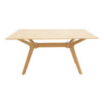 Τραπέζι Raffles pakoworld rubberwood με mdf σε φυσική απόχρωση 150x90x76εκ