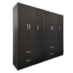 Ντουλάπα εξάφυλλη Athos pakoworld wenge 180x42x180εκ