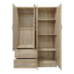 Ντουλάπα εξάφυλλη Athos Ι pakoworld sonoma 200.5x42x180εκ