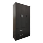 Ντουλάπα εξάφυλλη με πατάρι Athos pakoworld wenge 180x42x240εκ