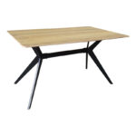 Τραπέζι Ezali pakoworld sonoma mdf με μαύρα μεταλλικά πόδια 140x80x75εκ