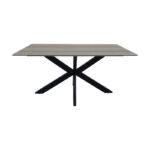Τραπέζι Bethan pakoworld sonoma με γκρι mdf και μαύρο μέταλλο 160x80x75εκ