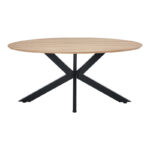Τραπέζι Makrey pakoworld sonoma mdf- μαύρα μεταλλικά πόδια 160x90x75εκ