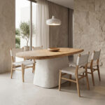 Τραπέζι Fessen pakoworld ξύλο ελάτου-mdf oak-λευκό 180x90x78εκ