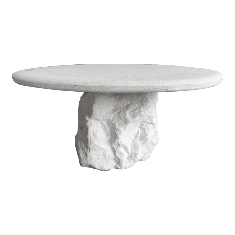 Τραπέζι σαλονιού Zinol pakoworld mdf-polyresin λευκό Φ77x36εκ