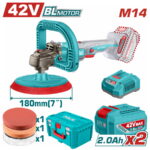 TOTAL ΕΠΑΓΓ. ΓΩΝΙΑΚΟΣ ΑΛΟΙΦΑΔΟΡΟΣ ΜΠΑΤ. Li-ion 42V / 180mm / 2Ah / 2 ΜΠΑΤ BL Motor (TAPLI42182E)
