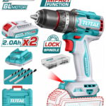 TOTAL ΕΠΑΓΓ. ΔΡΑΠ/ΒΙΔΟ ΚΡΟΥΣΤΙΚΟ ΜΠΑΤ. Li-ion 20V / 2Ah / 86Nm / 2 ΜΠΑΤ BL Motor (TIDLI208687E)