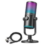 FARFISA FR-130 USB Πυκνωτικό Μικρόφωνο με RGB φωτισμό και βάση
