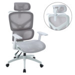 ΚΑΡΕΚΛΑ ΓΡΑΦΕΙΟΥ APEX HM1227.02 ΛΕΥΚΟ PP--ΑΝΟΙΧΤΟ ΓΚΡΙ MESH 68x68x120-130Υεκ