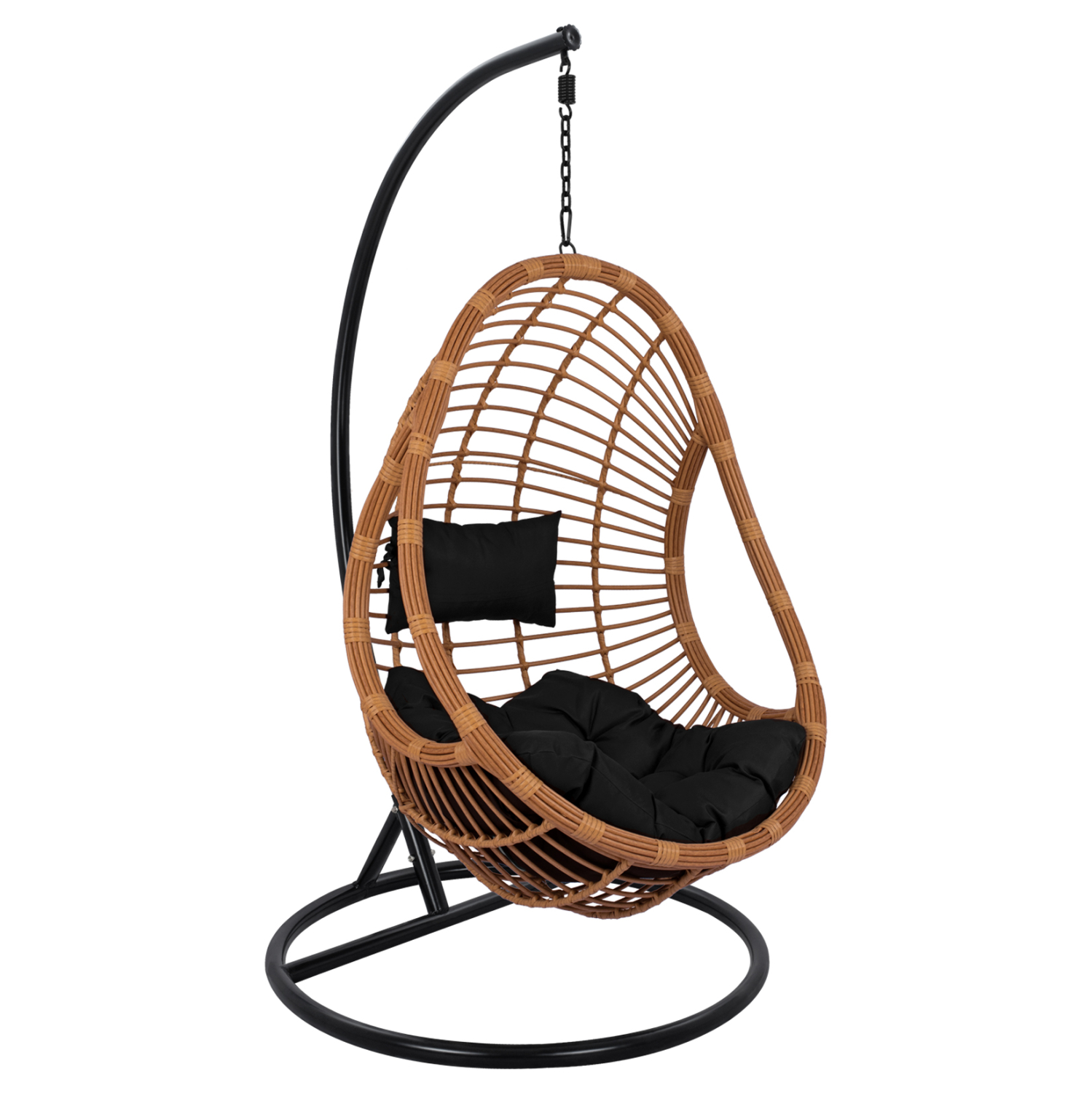 ΚΡΕΜΑΣΤΗ ΠΟΛΥΘΡΟΝΑ ΦΩΛΙΑ FB95541.04 ΜΕ ΜΠΕΖ WICKER & ΜΑΥΡΑ ΜΑΞΙΛΑΡΙΑ Φ105Χ195Υ εκ.
