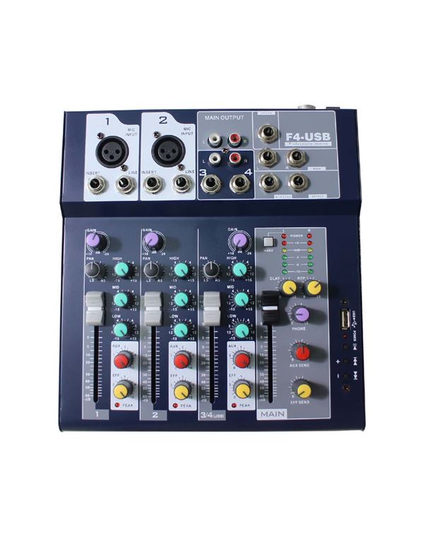 LUCKY TONE F4-USB Κονσόλα Mίξης ΄Hχου 4 Kαναλιών