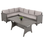 ΣΕΤ ΣΑΛΟΝΙ ΓΩΝΙΑ & ΤΡΑΠΕΖΙ CARSON HM6078.01 ΓΚΡΙ ΣΥΝΘ.RATTAN-ΜΑΞΙΛΑΡΙΑ