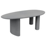 ΤΡΑΠΕΖΙ ΤΡΑΠΕΖΑΡΙΑΣ ΟΒΑΛ FB96599.01 ΓΚΡΙ FIBER CEMENT 240x100x75Υεκ