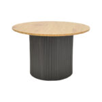 Tραπέζια σαλονιού Dovel pakoworld mdf σετ 2τεμ. sonoma-μαύρο μεταλλο