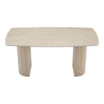 Τραπέζι Loosir pakoworld mdf-sandstone σε όψη τραβερτίνας 180x90x74εκ