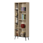Βιβλιοθήκη Zezan pakoworld σε sonoma-ανθρακί απόχρωση 76.5x30x200.5εκ