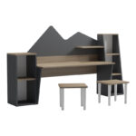 Παιδικό γραφείο με σκαμπο Dualto pakoworld sonoma-ανθρακί 180x30x93.6εκ