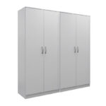 Ντουλάπα τετράφυλλη Athos Ι pakoworld λευκή 160x42x180εκ