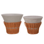 ΣΕΤ 2ΤΜΧ ΒΟΗΘΗΤΙΚΑ ΤΡΑΠΕΖΙΑ FB921138.03 FIBER CEMENT ΓΚΡΙ--ΦΥΣΙΚΟ RATTAN