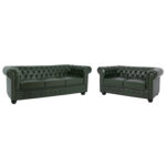 ΣΕΤ ΚΑΝΑΠΕΣ 2ΘΕΣΙΟΣ & 3ΘΕΣΙΟΣ FB910911.08 PU ΔΕΡΜΑ Τ.CHESTERFIELD ΚΥΠΑΡΙΣΣΙ