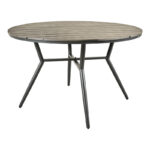 Τραπέζι Appa pakoworld αλουμίνιο και plywood σε ανθρακί απόχρωση Φ120x74εκ