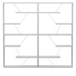 Βιβλιοθήκη Tars pakoworld γκρι-λευκό 168x24x157εκ