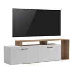 Έπιπλο τηλεόρασης Tobler pakoworld σε oak- λευκή απόχρωση 170x40x53εκ