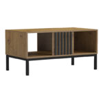 Τραπέζι σαλονιού Delanka pakoworld oak-μαύρο 92x50x46εκ