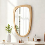 Καθρέπτης Phaedra pakoworld MDF σε φυσική απόχρωση 74x2,5x120 εκ
