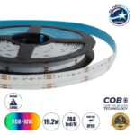 GLOBOSTAR® BEE 70354 Ταινία LED 19.2W/m 1728lm/m 120° DC 24V IP20 784 x COB Chip/m Πολύχρωμο RGB+WW Dimmable - Sanan COB Chip - Μ500 x Π1.2 x Υ0.2cm - Ρολό 5 Μέτρων - 5 Χρόνια Εγγύηση