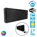 GLOBOSTAR® DISPLAY 90325 Κυλιόμενη Ψηφιακή Επιγραφή Διπλής Όψης 96x32cm P10 96x32 Pixel LED 360W AC 220-240V Αδιάβροχο IP65 Πολύχρωμο RGB - WiFi Control μέσω FK APP - Αισθητήρας Θερμοκρασίας & Υγρασίας - Μ104 x Π12 x Υ40cm - 2 Χρόνια Εγγύηση
