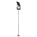 GLOBOSTAR® HELIOS-280 GLB-000-0001 Μεταλλικός Γαλβανισμένος Στύλος Φωτισμού για Φωτοβολταϊκό Προβολέα Εξωτερικού Χώρου - Ασημί Γαλβανιζέ - Μ35 × Π25 × Υ280cm