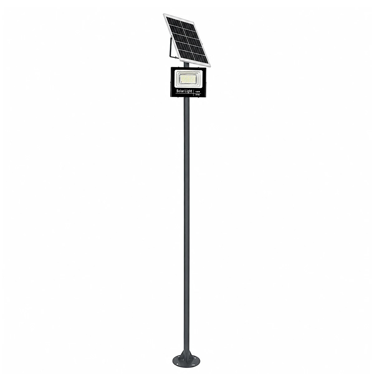 GLOBOSTAR® HELIOS-280 GLB-000-0003 Μεταλλικός Γαλβανισμένος Στύλος Φωτισμού για Φωτοβολταϊκό Προβολέα Εξωτερικού Χώρου - RAL 7016 Γκρι Ανθρακί - Μ35 × Π25 × Υ280cm
