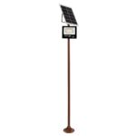 GLOBOSTAR® HELIOS-280 GLB-000-0005 Μεταλλικός Γαλβανισμένος Στύλος Φωτισμού για Φωτοβολταϊκό Προβολέα Εξωτερικού Χώρου - RAL 8004 Corten Καφε Ματ - Μ35 × Π25 × Υ280cm