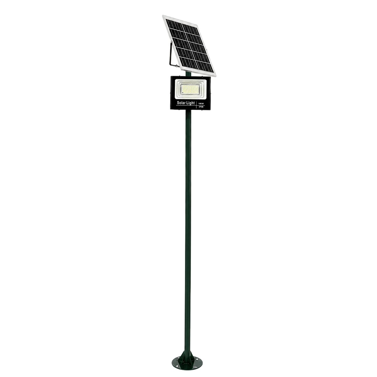 GLOBOSTAR® HELIOS-280 GLB-000-0006 Μεταλλικός Γαλβανισμένος Στύλος Φωτισμού για Φωτοβολταϊκό Προβολέα Εξωτερικού Χώρου - RAL 6009 Κυπαρίσσι Ματ - Μ35 × Π25 × Υ280cm