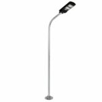 GLOBOSTAR® URBANO-280 GLB-000-0007 Μεταλλικός Γαλβανισμένος Στύλος Φωτισμού για Φωτοβολταϊκό Φωτιστικό Δρόμου Εξωτερικού Χώρου - Ασημί Γαλβανιζέ - Μ84 x Π25 x Υ280cm