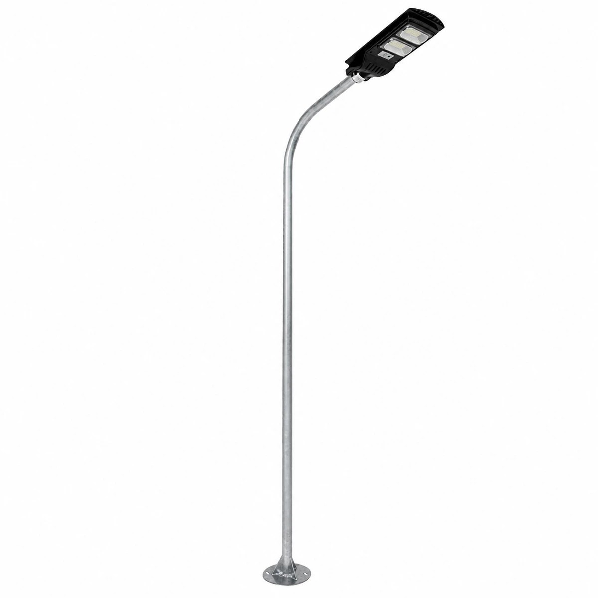 GLOBOSTAR® URBANO-280 GLB-000-0007 Μεταλλικός Γαλβανισμένος Στύλος Φωτισμού για Φωτοβολταϊκό Φωτιστικό Δρόμου Εξωτερικού Χώρου - Ασημί Γαλβανιζέ - Μ84 x Π25 x Υ280cm