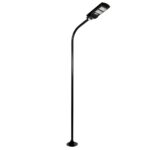 GLOBOSTAR® URBANO-280 GLB-000-0008 Μεταλλικός Γαλβανισμένος Στύλος Φωτισμού για Φωτοβολταϊκό Φωτιστικό Δρόμου Εξωτερικού Χώρου - RAL 9005 Μαύρο Ματ - Μ84 x Π25 x Υ280cm