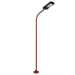 GLOBOSTAR® URBANO-280 GLB-000-0011 Μεταλλικός Γαλβανισμένος Στύλος Φωτισμού για Φωτοβολταϊκό Φωτιστικό Δρόμου Εξωτερικού Χώρου - RAL 8004 Corten Καφε Ματ - Μ84 x Π25 x Υ280cm