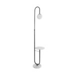 kelvo® CORDELIA KLV-102-0005 Επιδαπέδιο Φωτιστικό για Λάμπα με Ντουί 1 x E27 AC 220-240V IP20 - Μαύρο Ματ & Λευκό - Μ30 x Π34 x Υ180cm