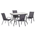 ΣΕΤ ΤΡΑΠΕΖΑΡΙΑΣ 5ΤΜΧ ADAM HM10897.03 ΤΡΑΠΕΖΙ 110x60εκ & 4 ΠΟΛΥΘΡΟΝΕΣ--ΜΑΥΡΟ