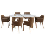 ΣΕΤ ΤΡΑΠΕΖΑΡΙΑΣ 7ΤΜΧ FB921361 ΚΕΡΑΜΙΚΟ TOP/MDF ΠΟΔΙΑ--PU ΚΑΦΕ/ΜΕΤΑΛ.ΠΟΔΙΑ